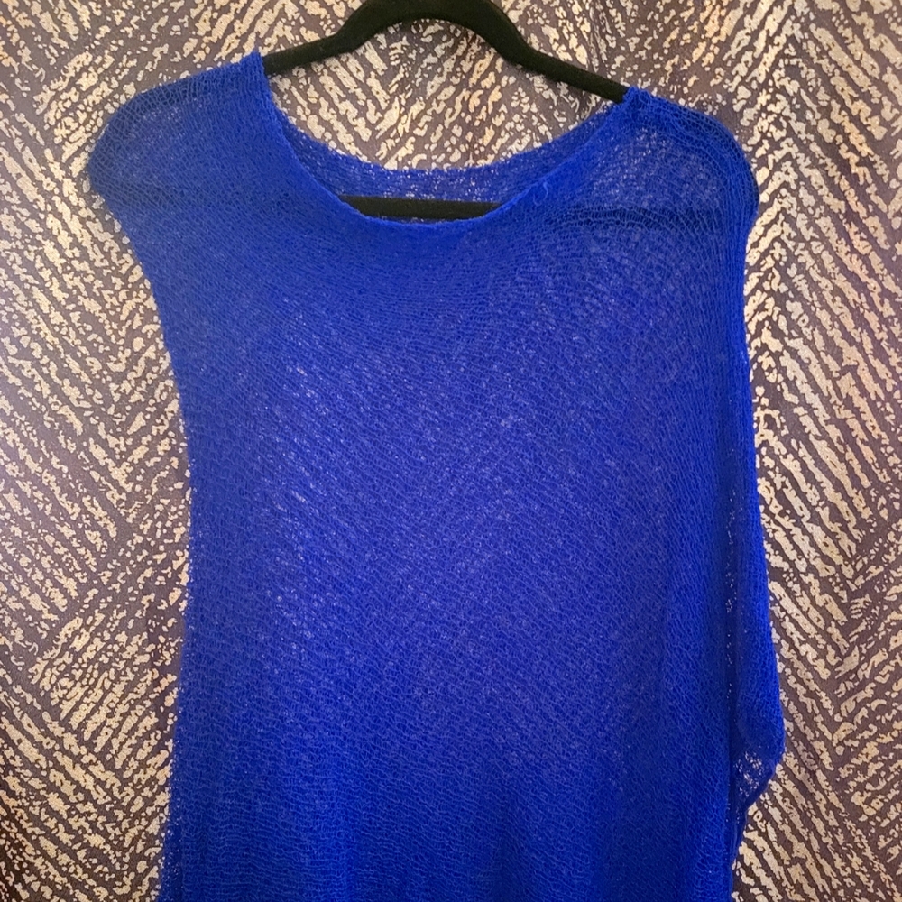 NWOT Cobalt Blue Poncho Large